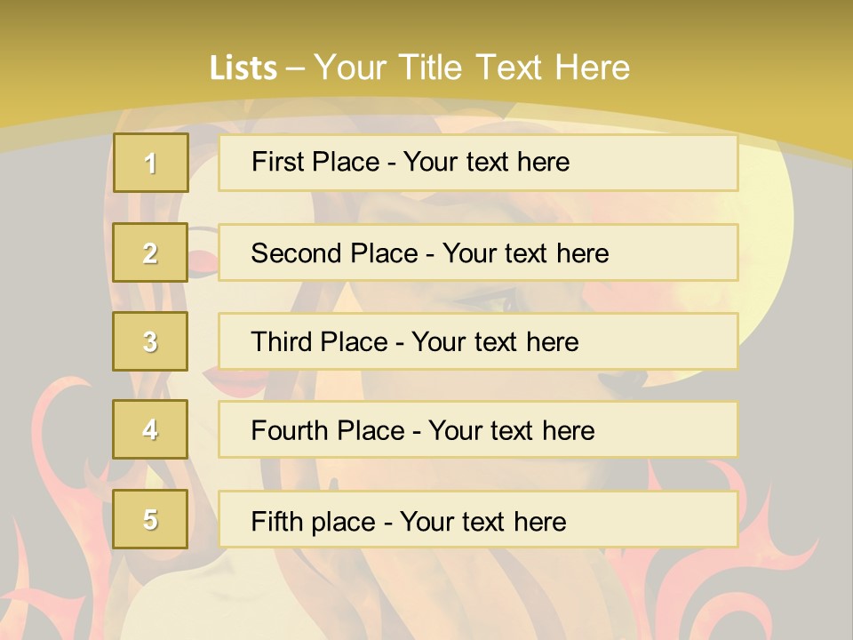 Woman Black Fire PowerPoint Template
