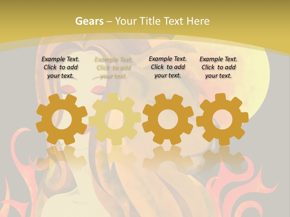 Woman Black Fire PowerPoint Template