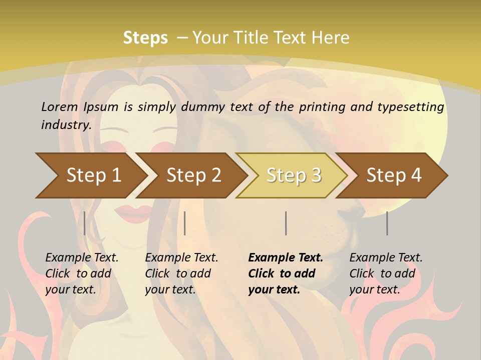 Woman Black Fire PowerPoint Template