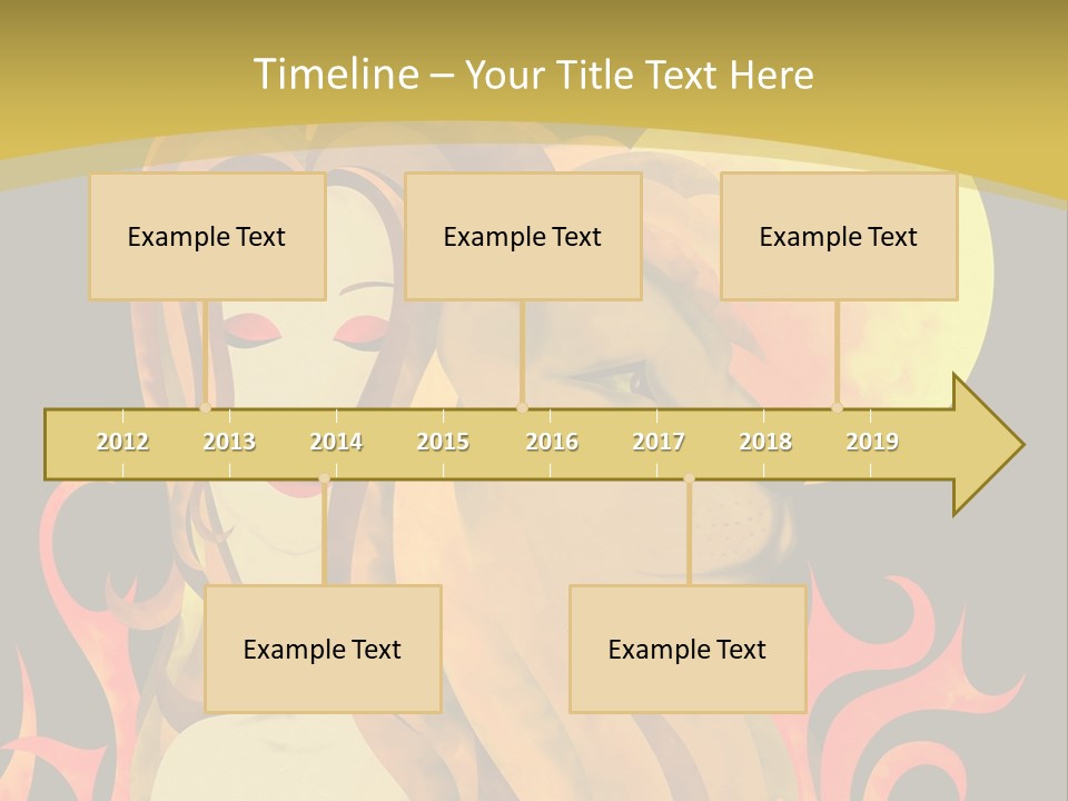 Woman Black Fire PowerPoint Template