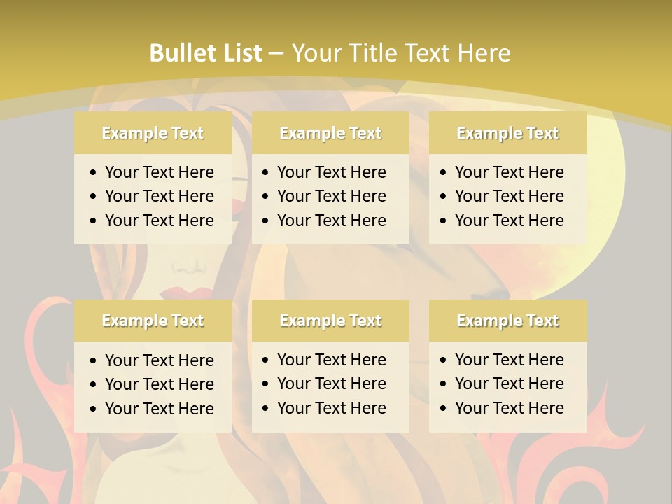 Woman Black Fire PowerPoint Template