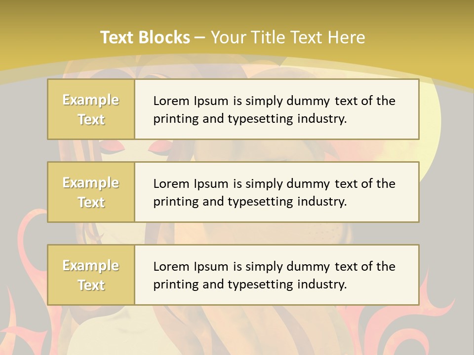 Woman Black Fire PowerPoint Template