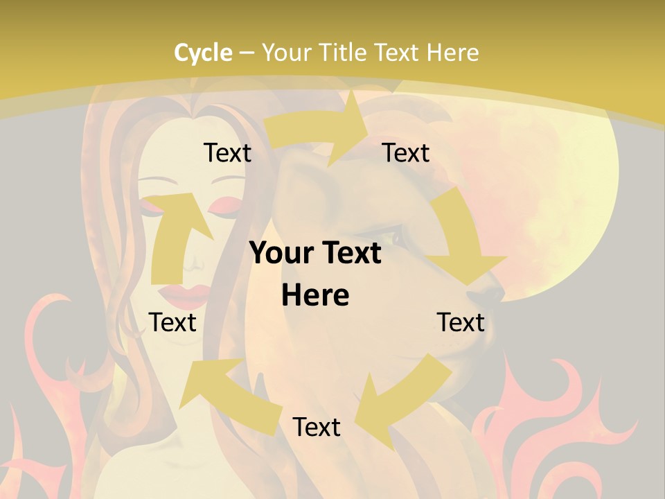 Woman Black Fire PowerPoint Template