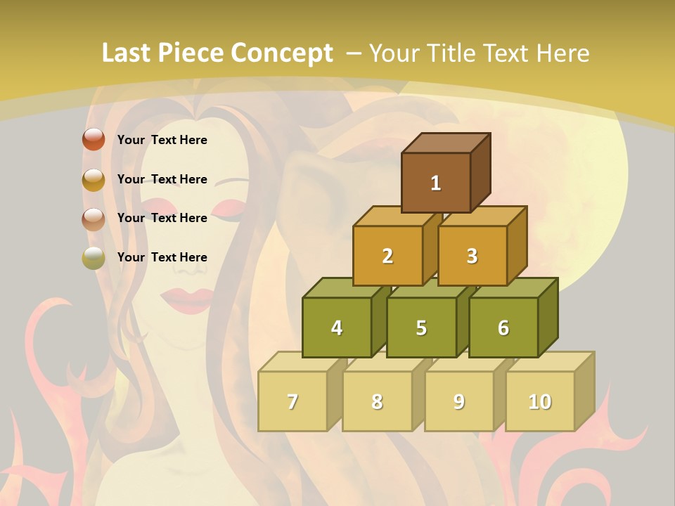 Woman Black Fire PowerPoint Template