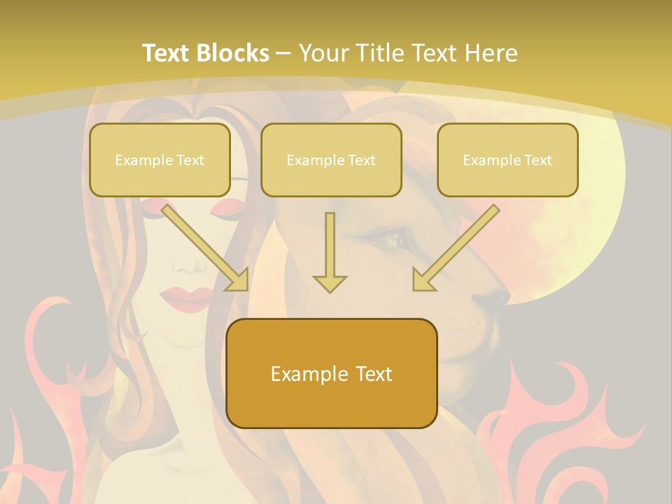 Woman Black Fire PowerPoint Template