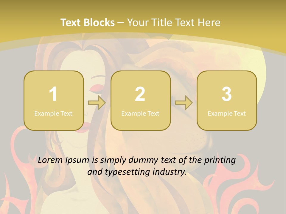 Woman Black Fire PowerPoint Template