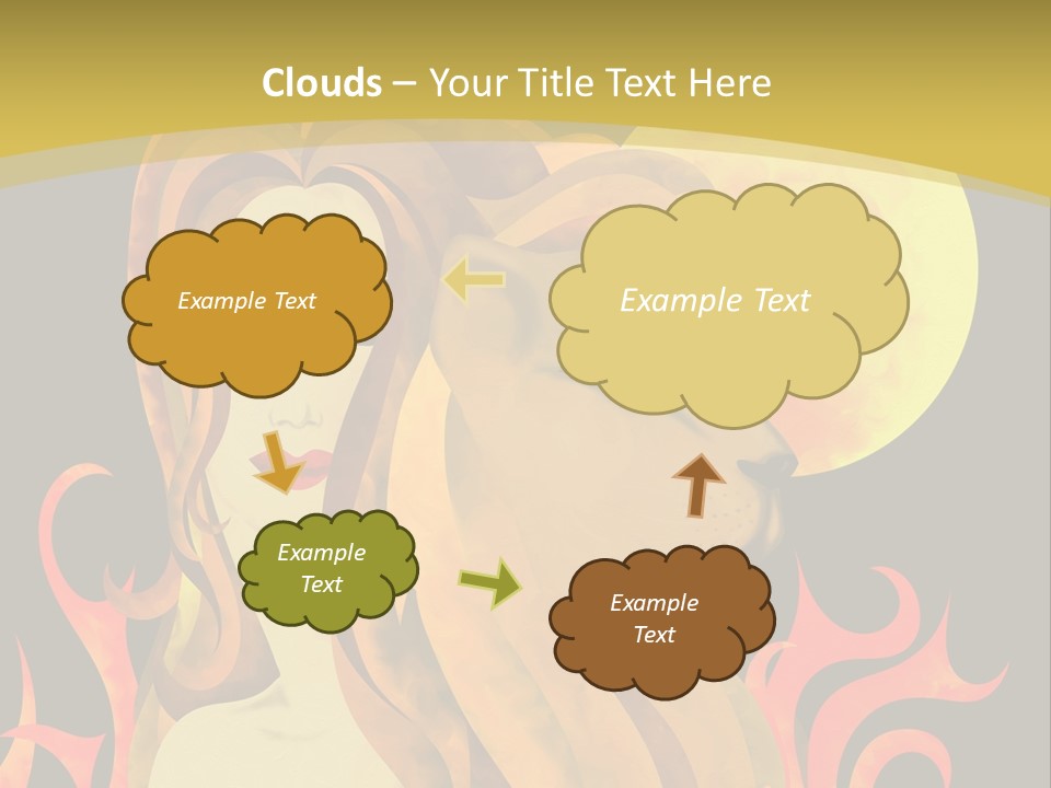 Woman Black Fire PowerPoint Template