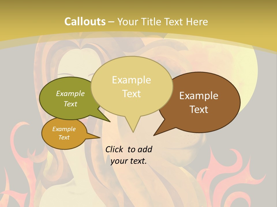 Woman Black Fire PowerPoint Template