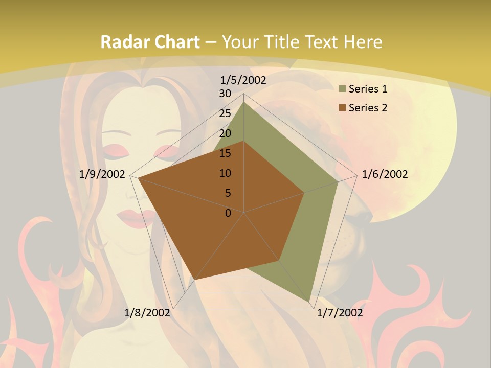 Woman Black Fire PowerPoint Template