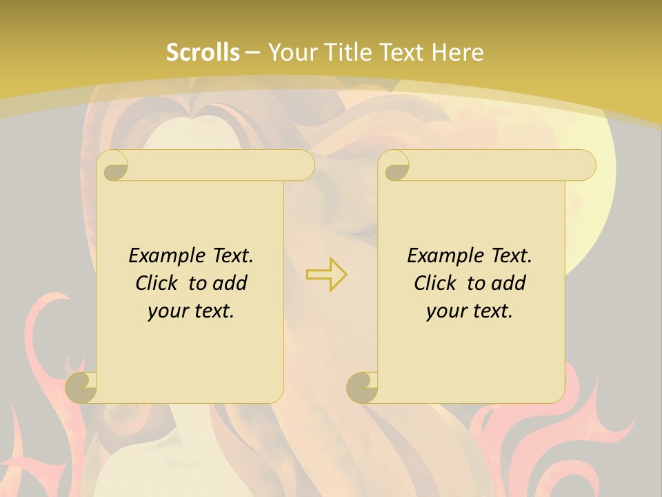 Woman Black Fire PowerPoint Template