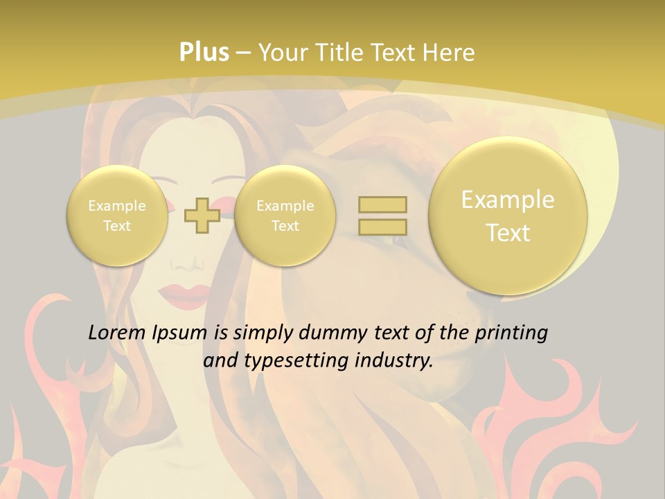 Woman Black Fire PowerPoint Template