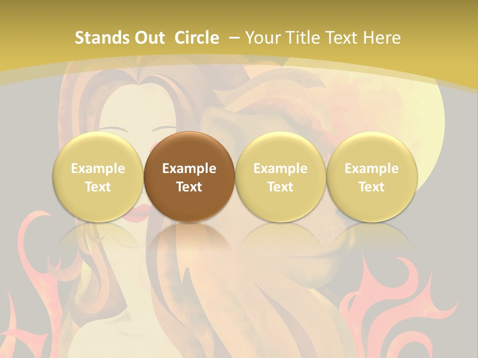 Woman Black Fire PowerPoint Template