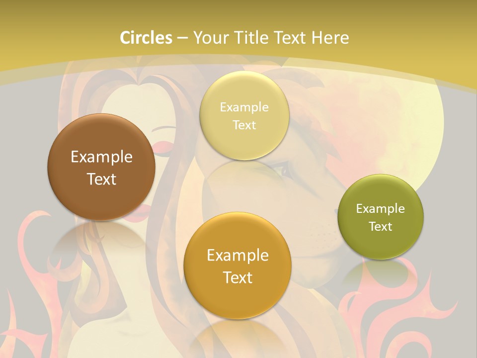 Woman Black Fire PowerPoint Template