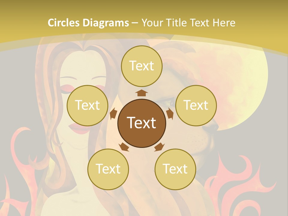 Woman Black Fire PowerPoint Template