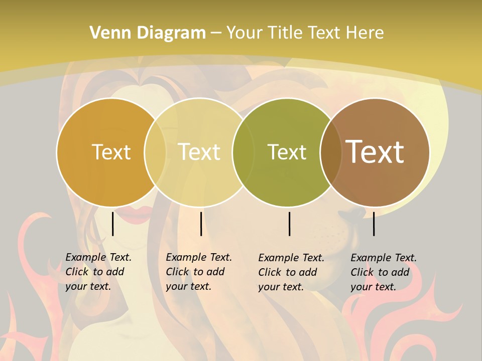 Woman Black Fire PowerPoint Template