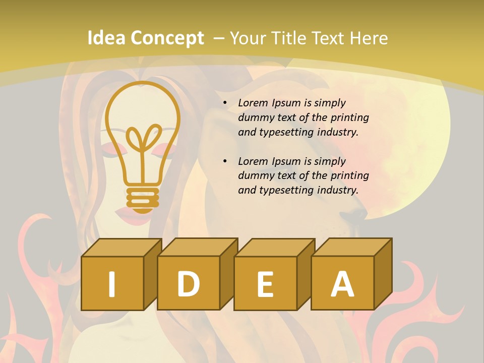 Woman Black Fire PowerPoint Template