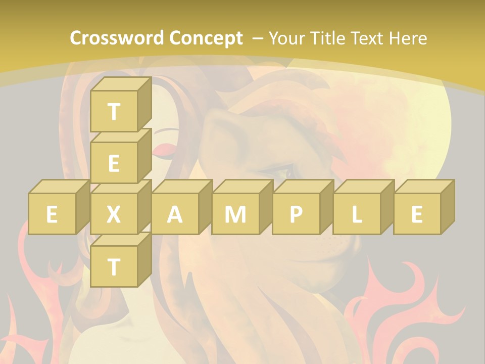 Woman Black Fire PowerPoint Template