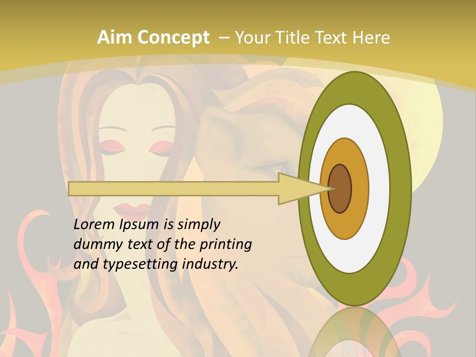 Woman Black Fire PowerPoint Template