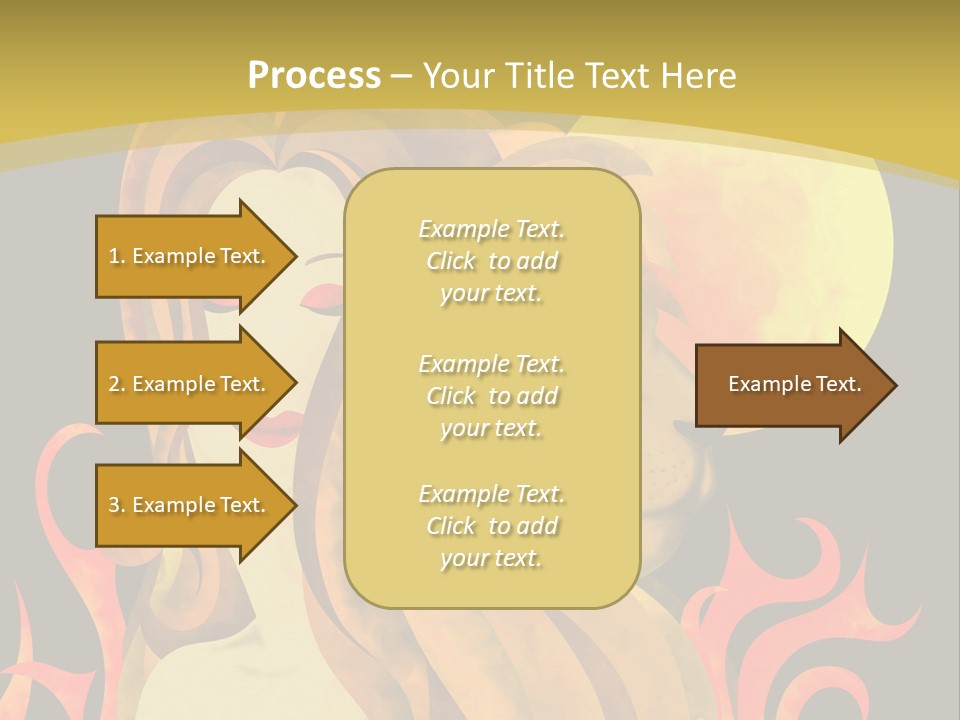 Woman Black Fire PowerPoint Template