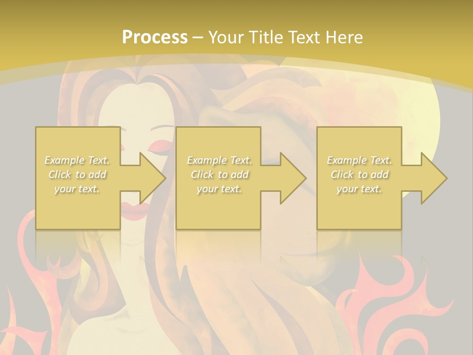 Woman Black Fire PowerPoint Template