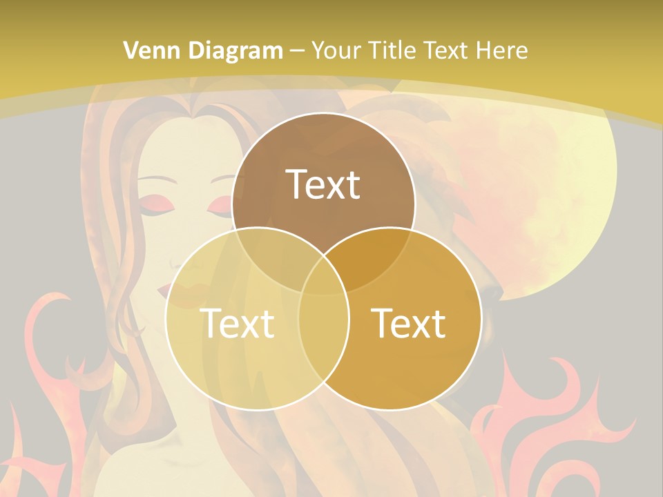 Woman Black Fire PowerPoint Template