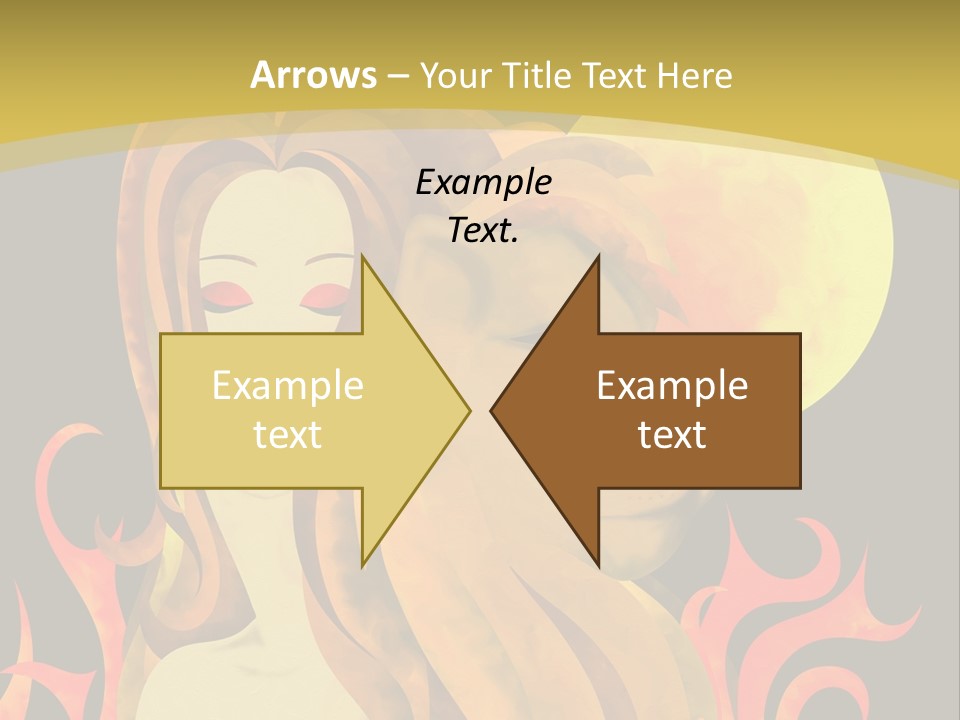 Woman Black Fire PowerPoint Template