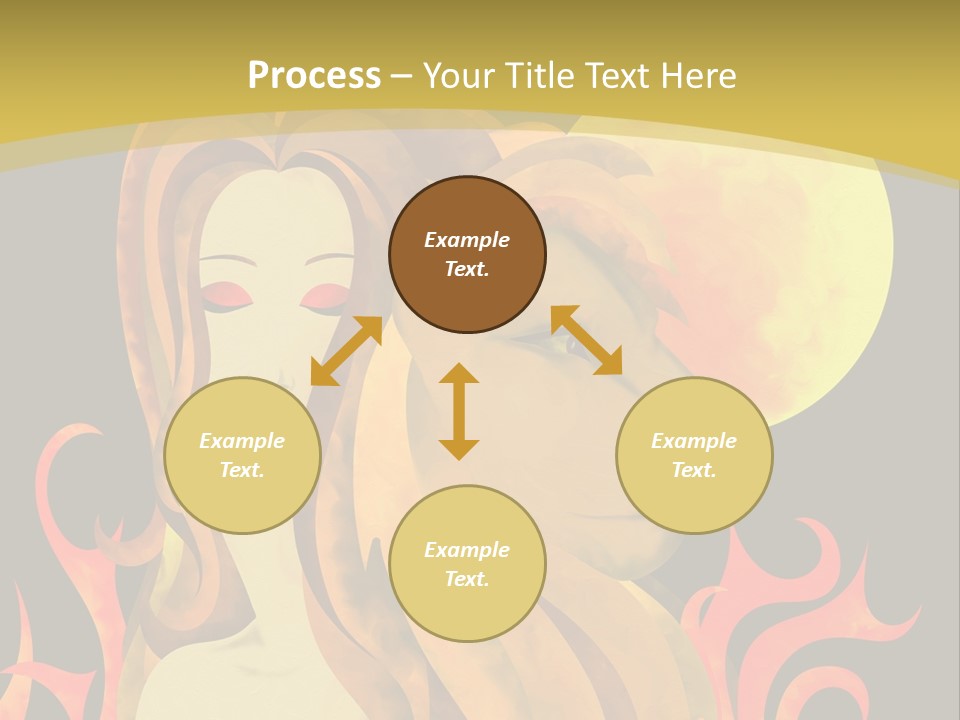 Woman Black Fire PowerPoint Template