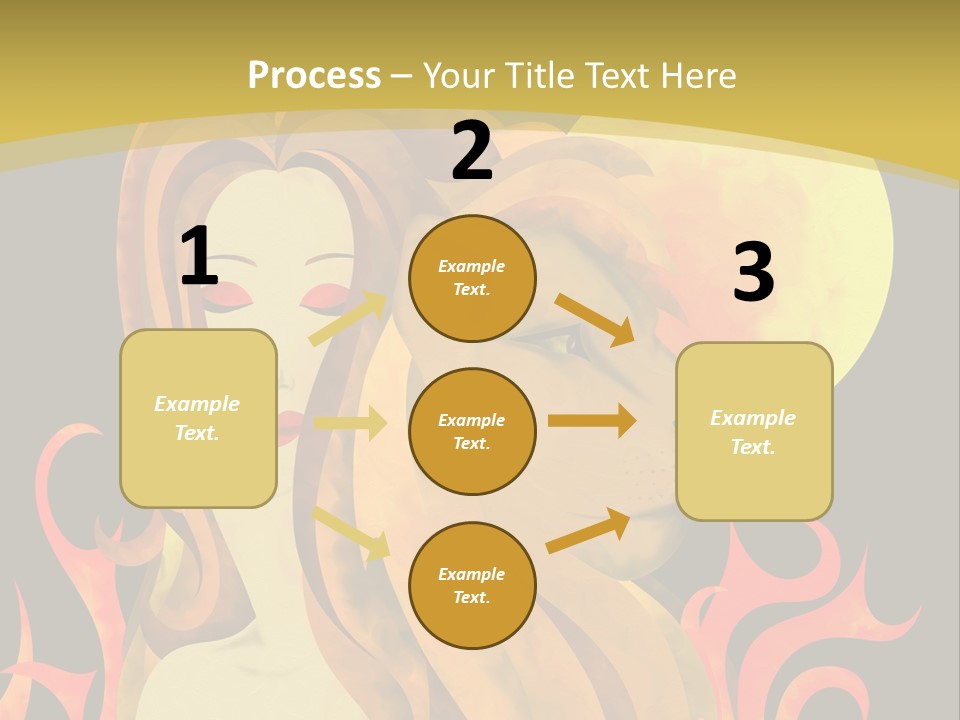 Woman Black Fire PowerPoint Template