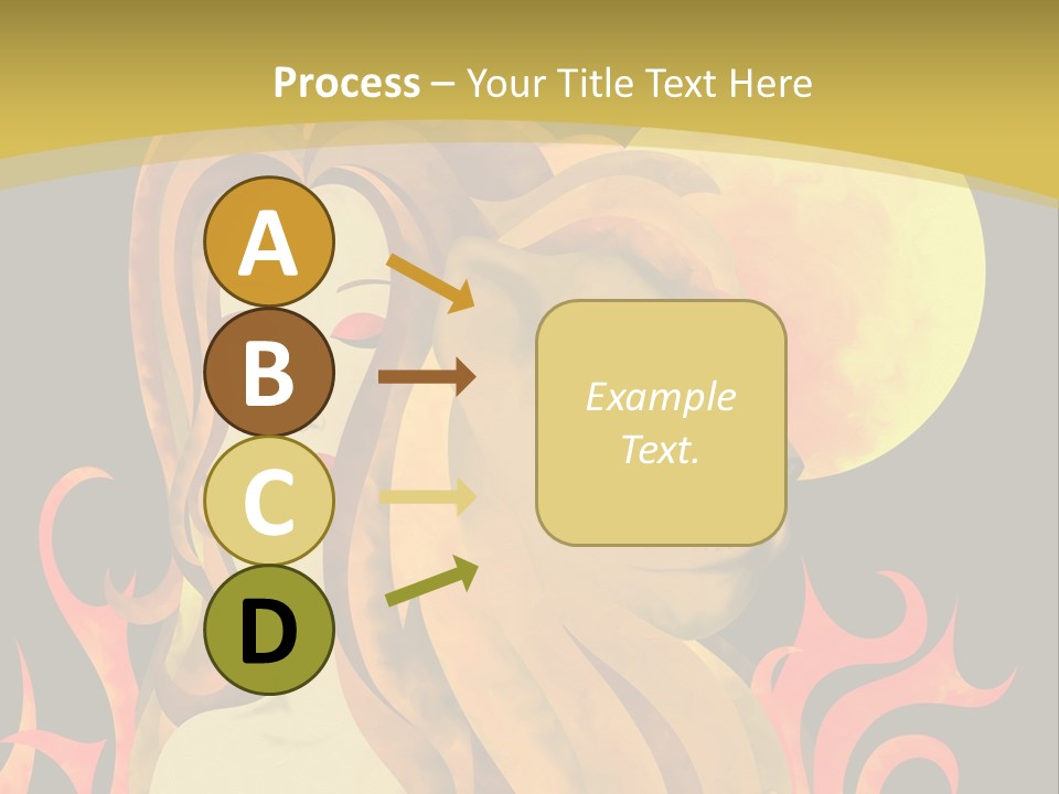 Woman Black Fire PowerPoint Template