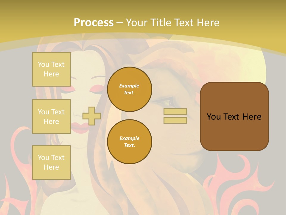 Woman Black Fire PowerPoint Template