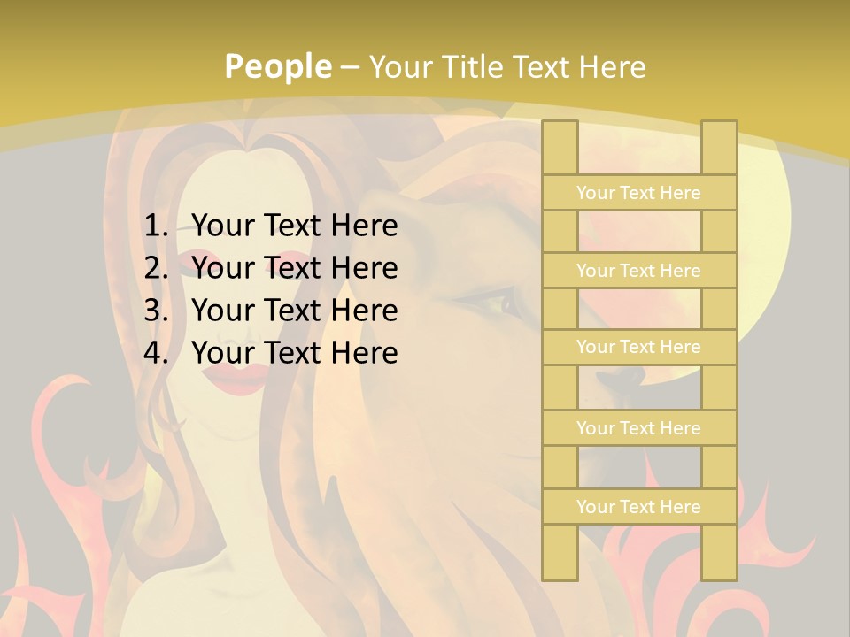 Woman Black Fire PowerPoint Template