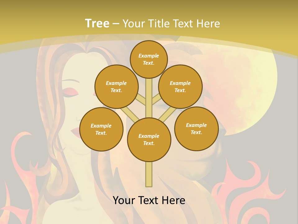 Woman Black Fire PowerPoint Template