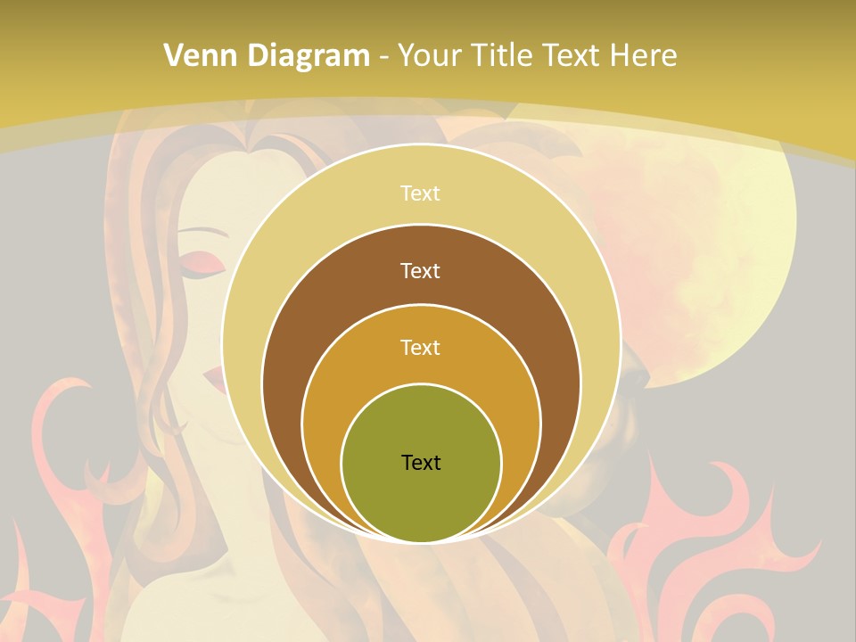 Woman Black Fire PowerPoint Template