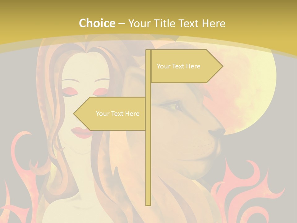 Woman Black Fire PowerPoint Template