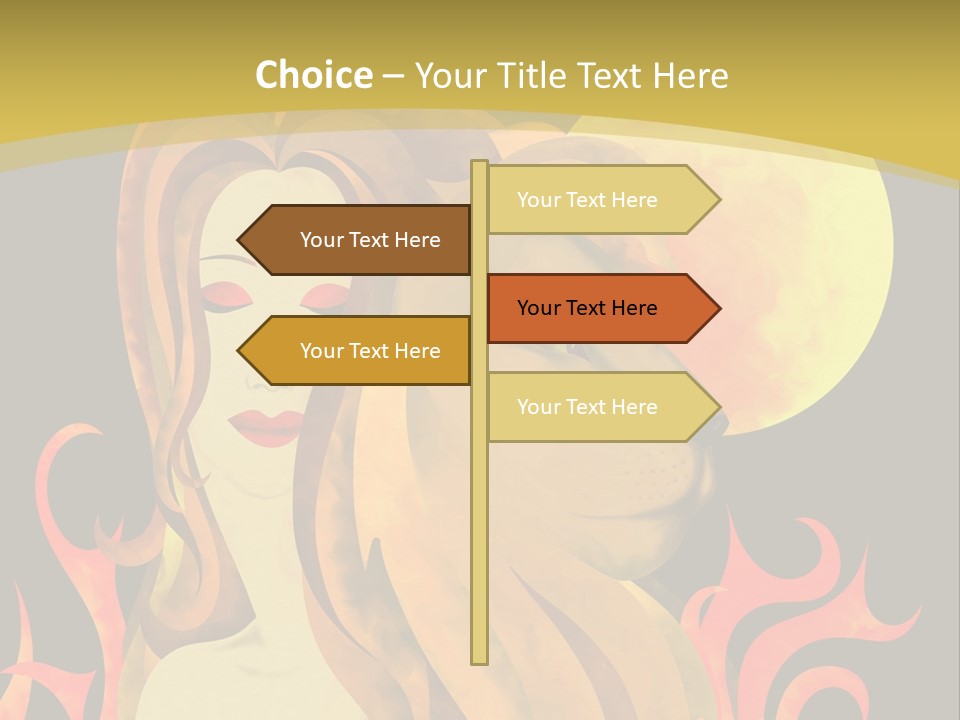 Woman Black Fire PowerPoint Template