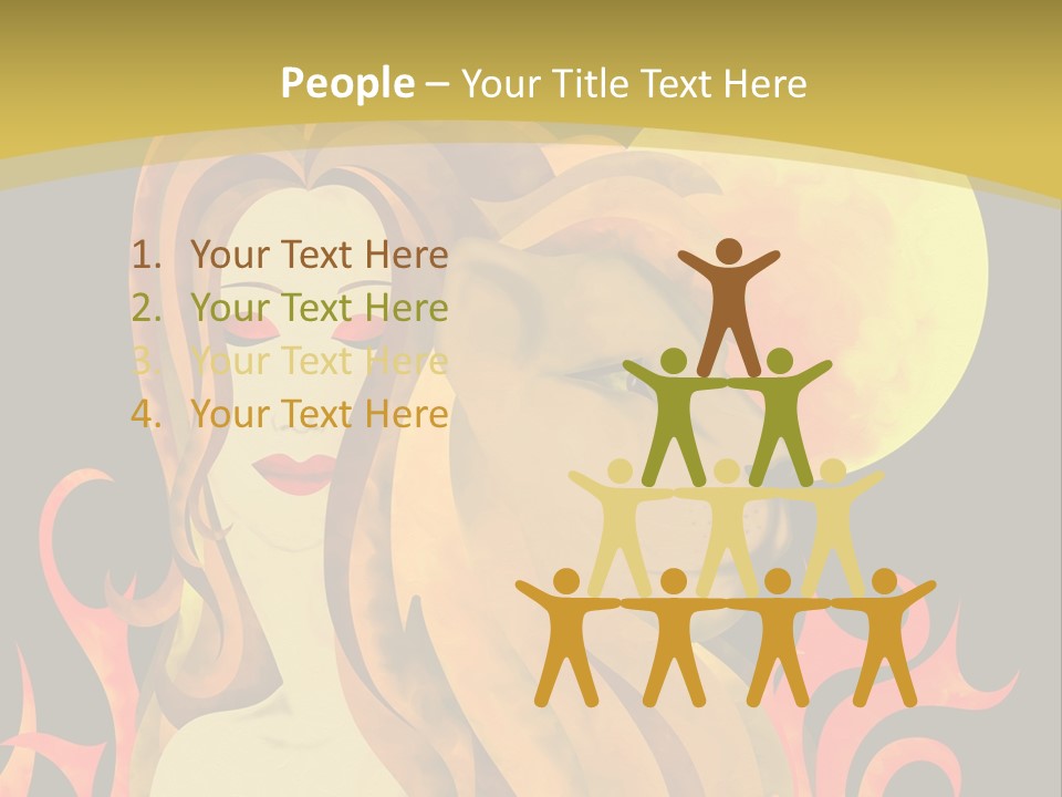 Woman Black Fire PowerPoint Template