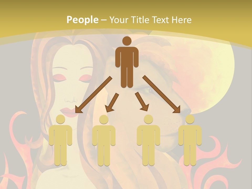 Woman Black Fire PowerPoint Template