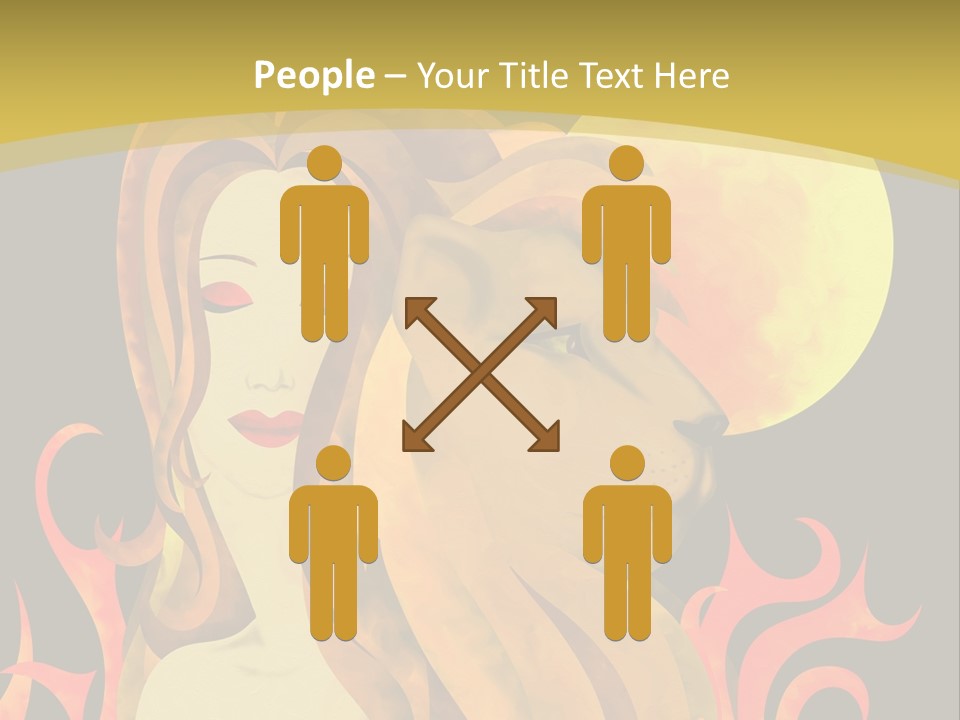 Woman Black Fire PowerPoint Template