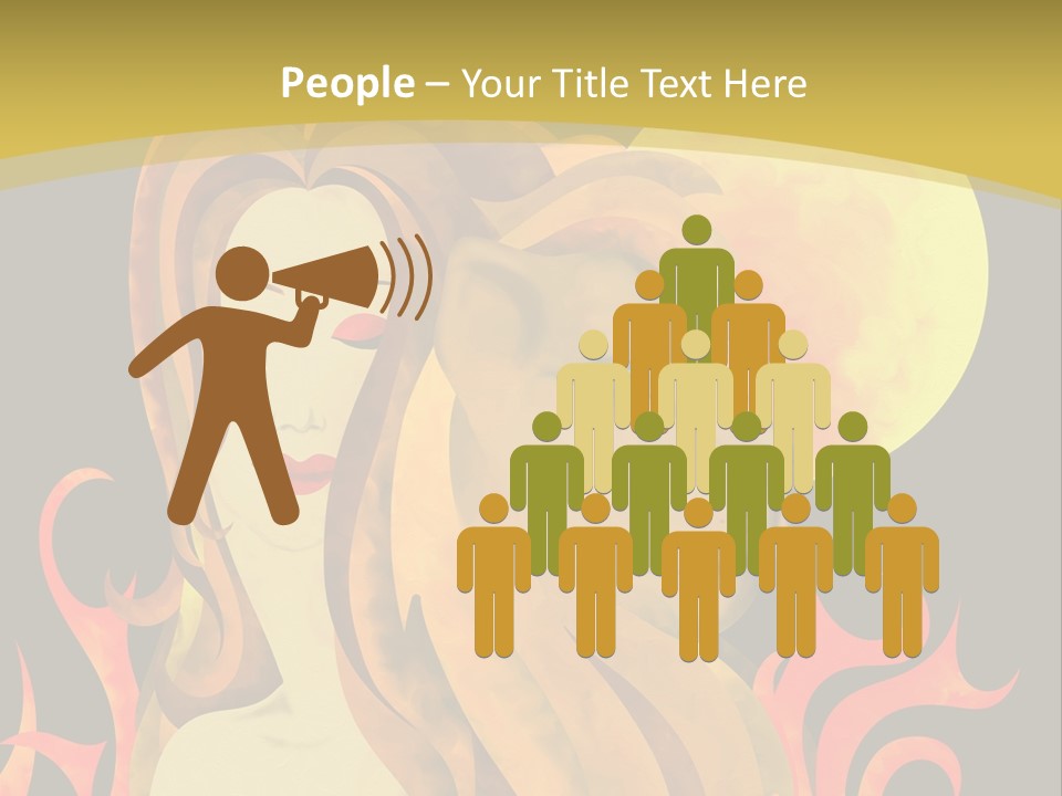 Woman Black Fire PowerPoint Template