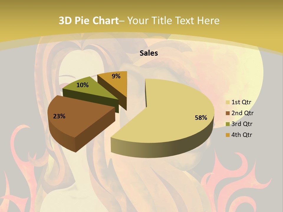 Woman Black Fire PowerPoint Template