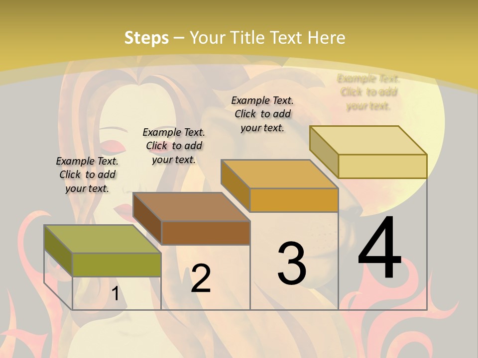 Woman Black Fire PowerPoint Template
