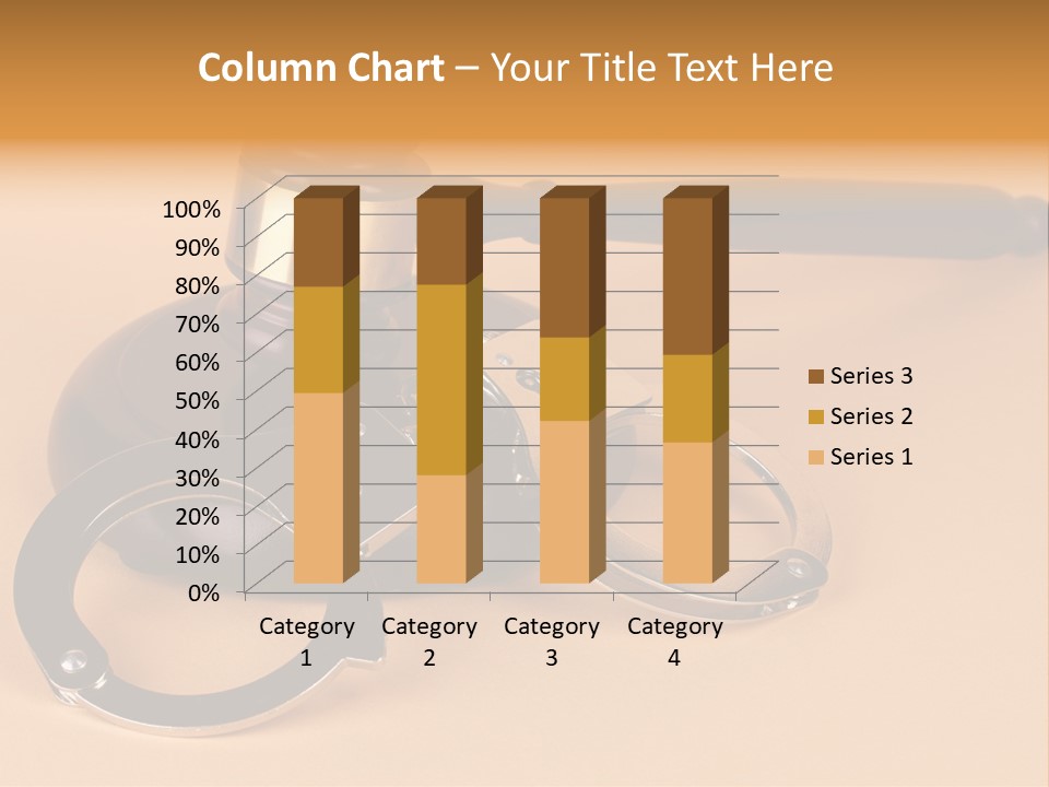A Judge's Hammer And Handcuffs On Top Of A Table PowerPoint Template