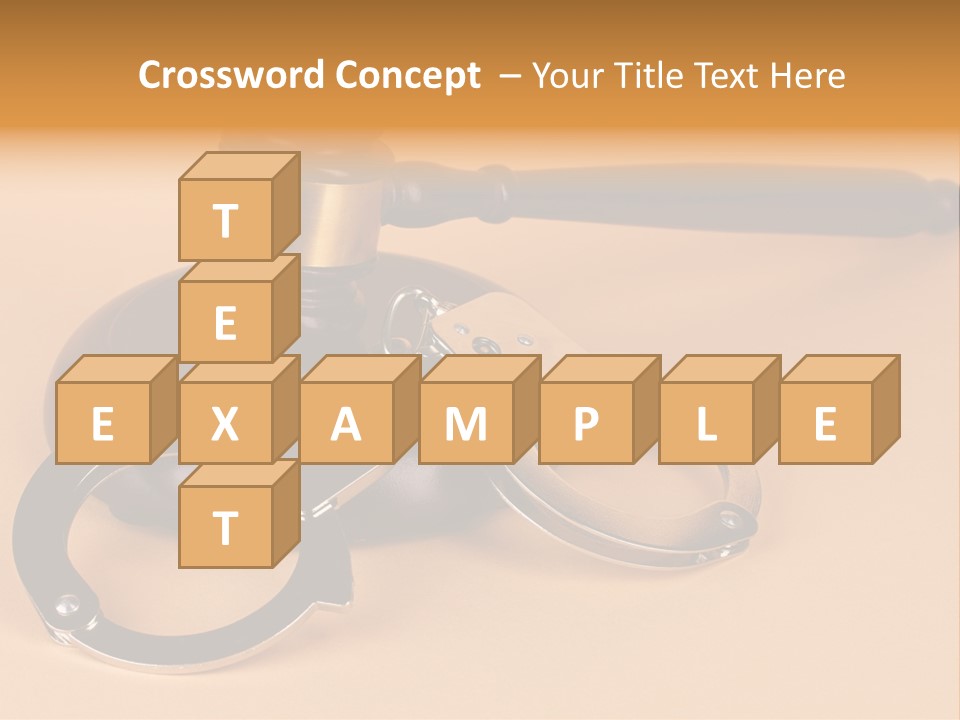 A Judge's Hammer And Handcuffs On Top Of A Table PowerPoint Template