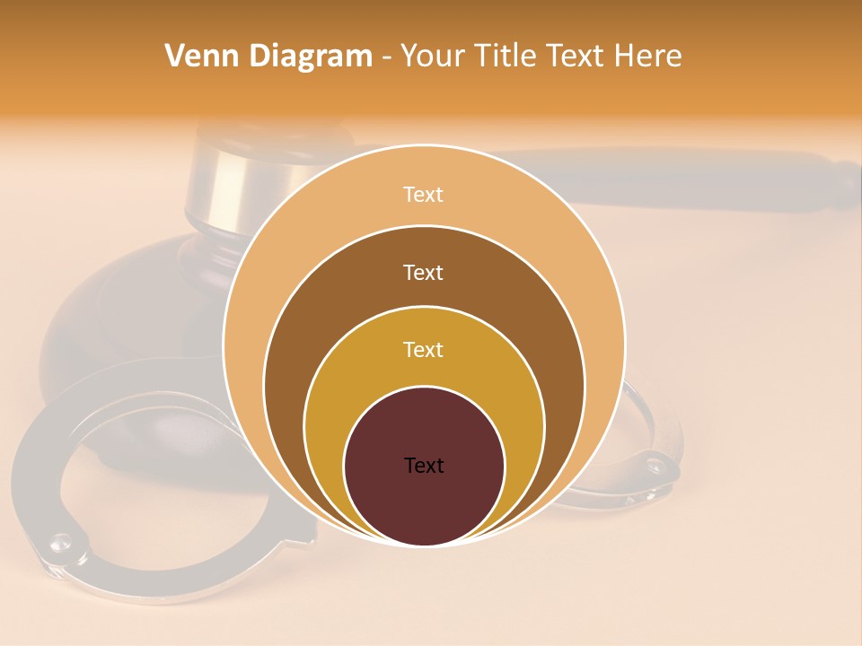 A Judge's Hammer And Handcuffs On Top Of A Table PowerPoint Template