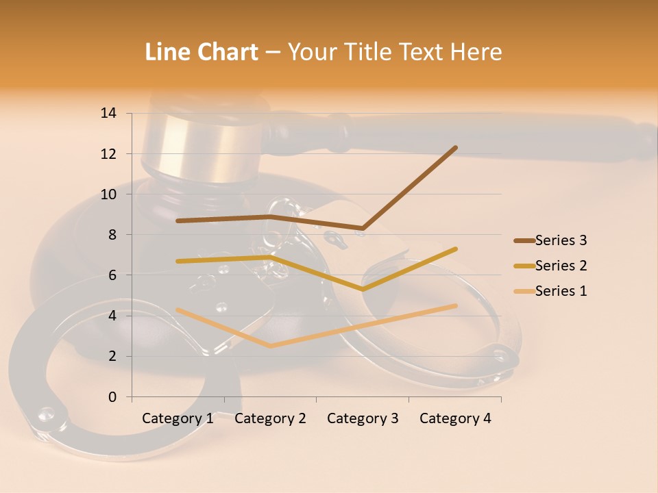 A Judge's Hammer And Handcuffs On Top Of A Table PowerPoint Template