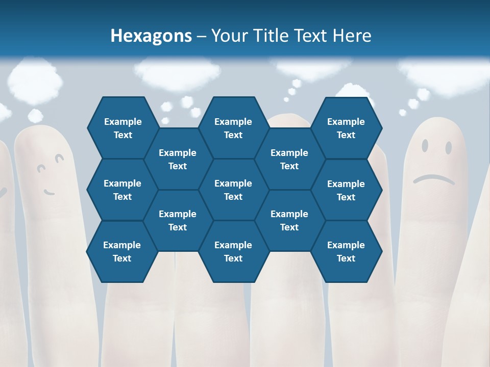 A Group Of Fingers With Faces Drawn On Them PowerPoint Template