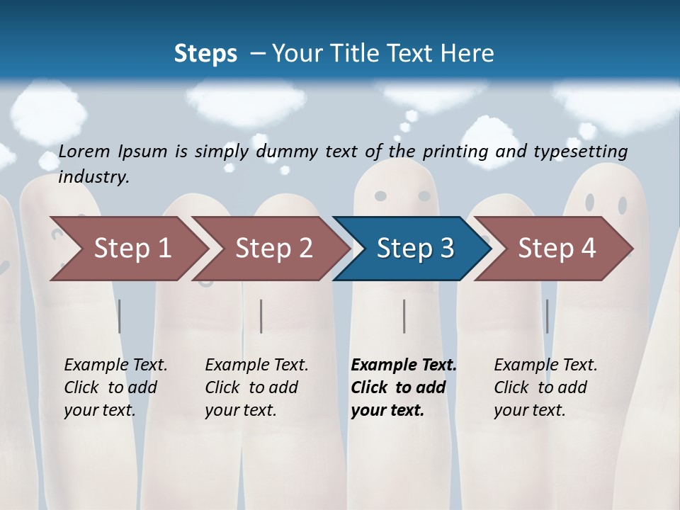 A Group Of Fingers With Faces Drawn On Them PowerPoint Template