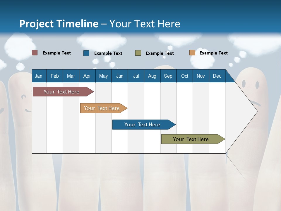 A Group Of Fingers With Faces Drawn On Them PowerPoint Template