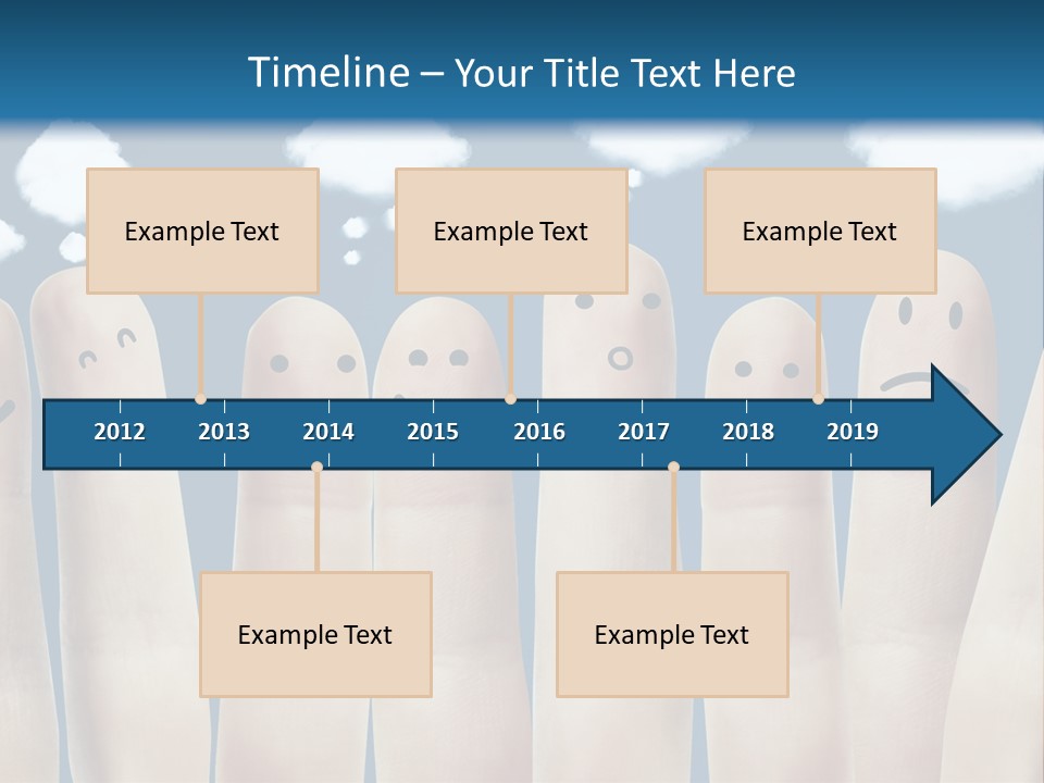 A Group Of Fingers With Faces Drawn On Them PowerPoint Template