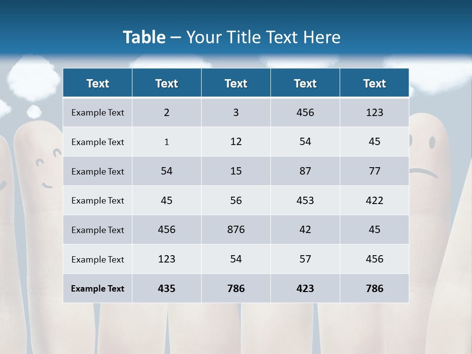 A Group Of Fingers With Faces Drawn On Them PowerPoint Template